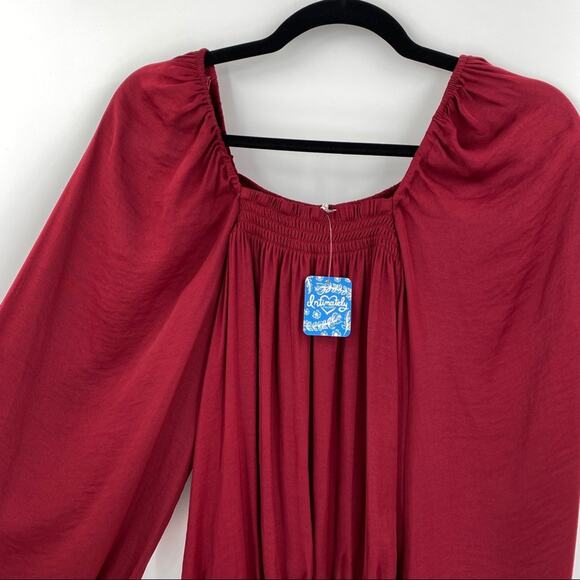 NEW Free People Another Round Bodysuit in Pomegranate Wine - Picture 6 of 14